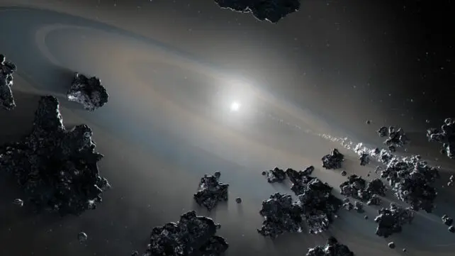 ستارهای که توسط حلقههای سنگی احاطه شده است