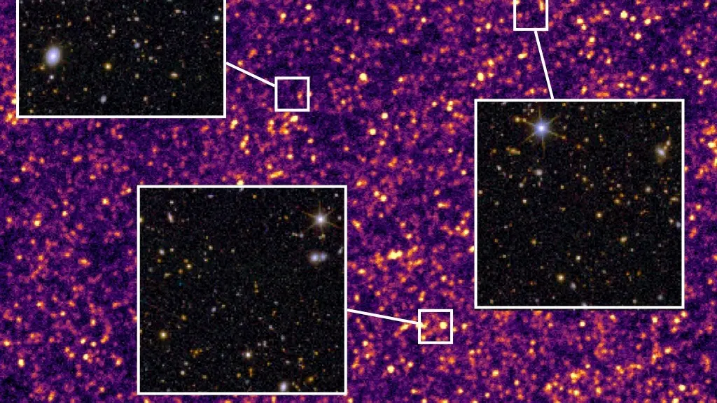 تصویر فروسرخ از تلسکوپ فضایی Herschel که بر داده‌های نوری Euclid هم‌پوشانده شده است