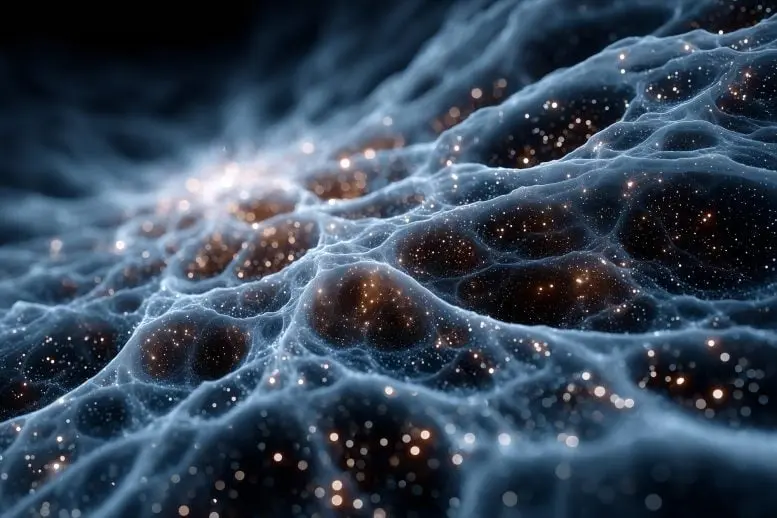 تصویر مفهومی هنری فیزیک نجومی ماده تاریک