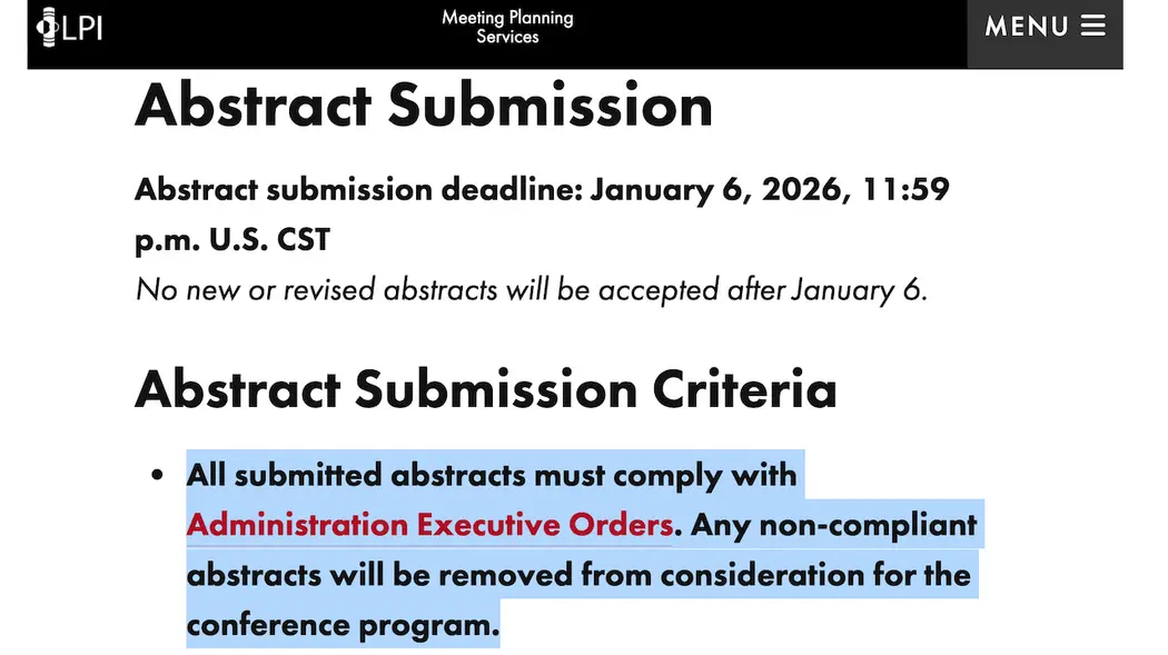 دوباره بروز مسائل DEI در کنفرانس علمی ماه و سیارات